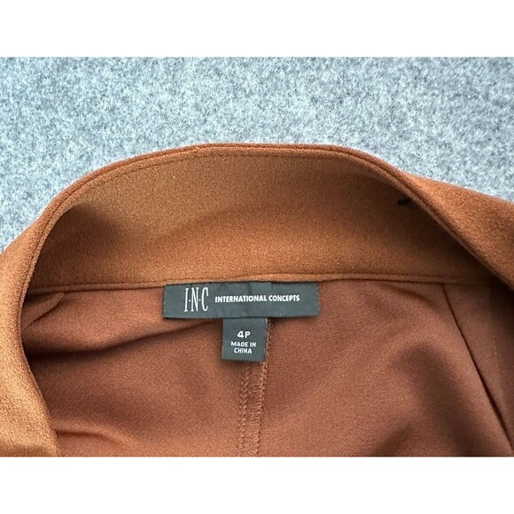 INC Belted Wide Leg Trousers 4P Brown Career Minimalist Clean Girl Workwear - Picture 6 of 10